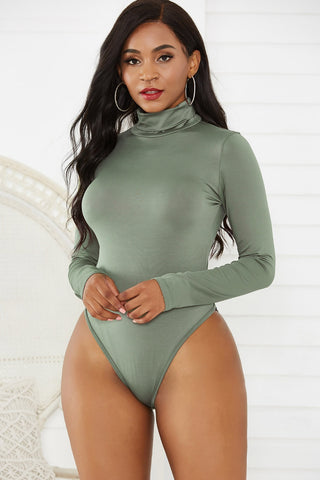 Shop Turtleneck Long Sleeve Bodysuit - High-Quality U.S. Made Women’s Fashion with Free & Fast Shipping