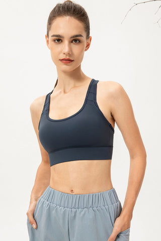 Shop Scoop Neck Long Sports Bra - High-Quality U.S. Made Women’s Fashion with Free & Fast Shipping