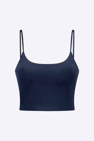 Shop Navy Millennia Feel Like Skin Scoop Neck Sports Cami - High-Quality U.S. Made Women’s Fashion with Free & Fast Shipping