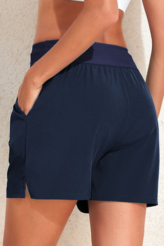 Shop Drawstring Swim Shorts with Pockets - High-Quality U.S. Made Women’s Fashion with Free Fast Shipping