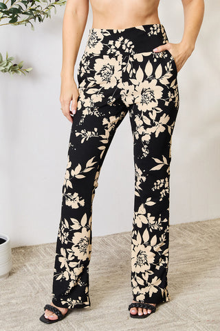 Shop Heimish Full Size High Waist Floral Flare Pants - High-Quality U.S. Made Women’s Fashion with Free & Fast Shipping