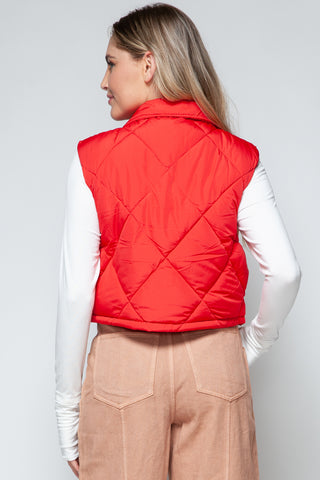 Shop Snobbish Snap Down Quilted Crop Vest - High-Quality U.S. Made Women’s Fashion with Free Fast Shipping