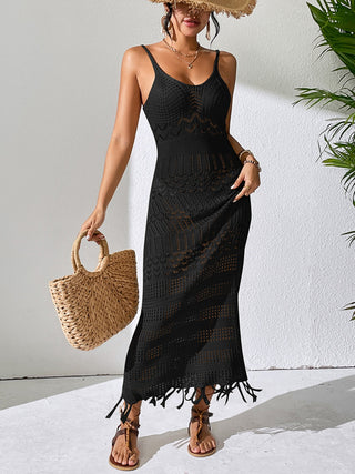 Shop Openwork Scoop Neck Cover-Up Dress - High-Quality U.S. Made Women’s Fashion with Free Fast Shipping