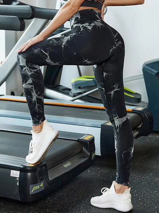 Shop Black Tie-Dye High Waist Active Leggings - High-Quality U.S. Made Women’s Fashion with Free & Fast Shipping