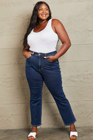 Shop Judy Blue Kailee Full Size Tummy Control High Waisted Straight Jeans - High-Quality U.S. Made Women’s Fashion with Free & Fast Shipping