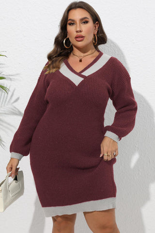 Shop Plus Size Long Sleeve Sweater Dress - High-Quality U.S. Made Women’s Fashion with Free Fast Shipping