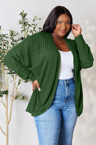 Shop Basic Bae Full Size Ribbed Cocoon Cardigan - High-Quality U.S. Made Women’s Fashion with Free & Fast Shipping