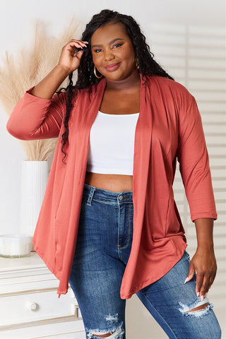 Shop Culture Code Full Size Open Front Cardigan - High-Quality U.S. Made Women’s Fashion with Free & Fast Shipping