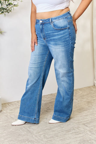 Shop RISEN Full Size High Waist Straight Jeans - High-Quality U.S. Made Women’s Fashion with Free & Fast Shipping