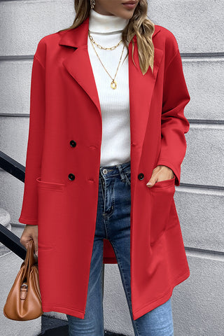 Shop Lapel Collar Long Sleeve Blazer - High-Quality U.S. Made Women’s Fashion with Free & Fast Shipping