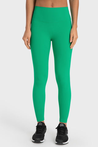 Shop Mid Green Basic Full Length Active Leggings - High-Quality U.S. Made Women’s Fashion with Free & Fast Shipping