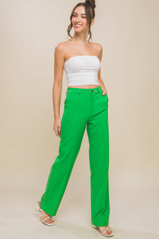 Shop APPLE Love Tree High Waist Straight Pants - High-Quality U.S. Made Women’s Fashion with Free & Fast Shipping