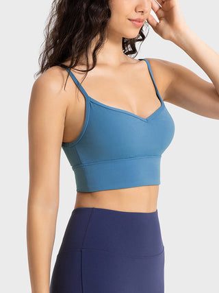 Shop Millennia Spaghetti Strap Sport Bra - High-Quality U.S. Made Women’s Fashion with Free & Fast Shipping