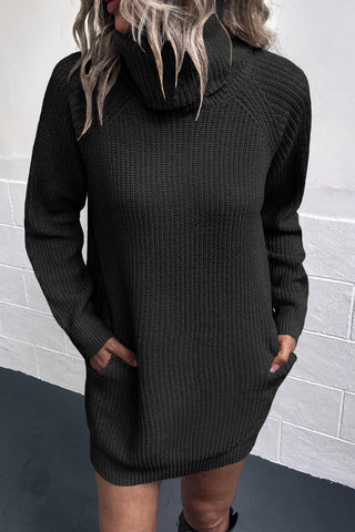 Shop Turtleneck Sweater Dress with Pockets - High-Quality U.S. Made Women’s Fashion with Free Fast Shipping