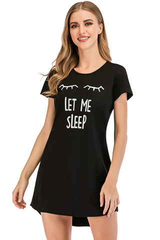 Shop Graphic Round Neck Short Sleeve Lounge Dress - High-Quality U.S. Made Women’s Fashion with Free & Fast Shipping