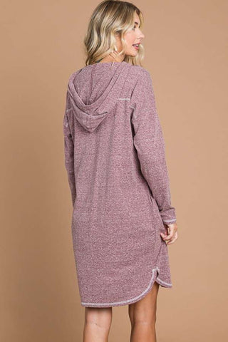 Shop Culture Code Full Size Hooded Long Sleeve Sweater Dress - High-Quality U.S. Made Women’s Fashion with Free & Fast Shipping