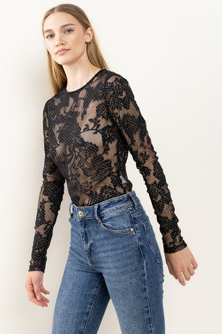 Shop Ces Femme Floral Lace Mesh Bodysuit - High-Quality U.S. Made Women’s Fashion with Free & Fast Shipping