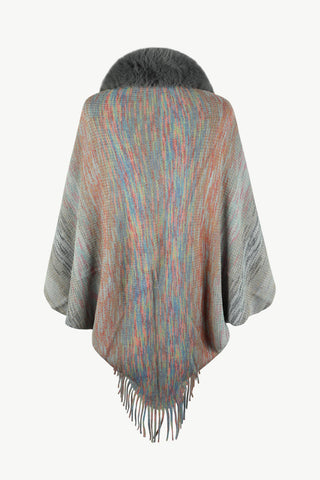 Shop Open Front Fringe Hem Poncho - High-Quality U.S. Made Women’s Fashion with Free & Fast Shipping