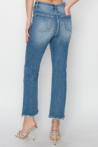 Shop RISEN High Rise Slim Straight Jeans - High-Quality U.S. Made Women’s Fashion with Free & Fast Shipping