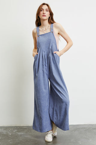 Shop Lake Blue HEYSON Full Size Wide Leg Overalls with Pockets - High-Quality U.S. Made Women’s Fashion with Free & Fast Shipping