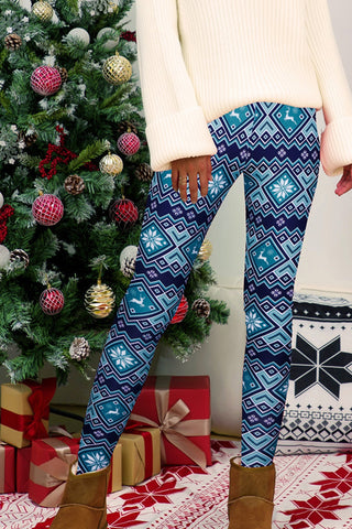 Shop Cerulean Full Size Geometric Leggings - High-Quality U.S. Made Women’s Fashion with Free & Fast Shipping