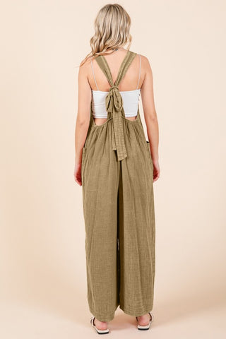 Shop Culture Code Full Size Pocketed Sleeveless Wide Leg Overalls - High-Quality U.S. Made Women’s Fashion with Free & Fast Shipping