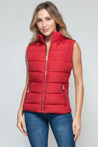 Shop Snobbish Zip Up Turtleneck Vest with Pockets - High-Quality U.S. Made Women’s Fashion with Free & Fast Shipping