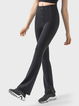 Shop Zipper Detail High Waist Active Pants - High-Quality U.S. Made Women’s Fashion with Free & Fast Shipping