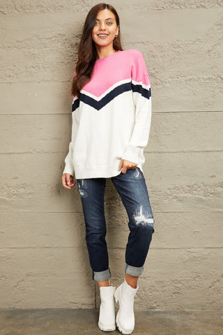 Shop e.Luna Chevron Pullover Sweater - High-Quality U.S. Made Women’s Fashion with Free Fast Shipping