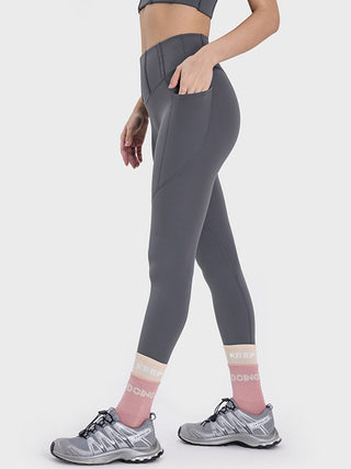 Shop Pocketed High Waist Active Leggings - High-Quality U.S. Made Women’s Fashion with Free & Fast Shipping