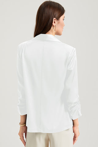 Shop Ruched Open Front Blazer - High-Quality U.S. Made Women’s Fashion with Free & Fast Shipping