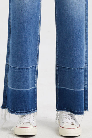 Shop BAYEAS Full Size High Waist Cat's Whisker Wide Leg Jeans - High-Quality U.S. Made Women’s Fashion with Free & Fast Shipping