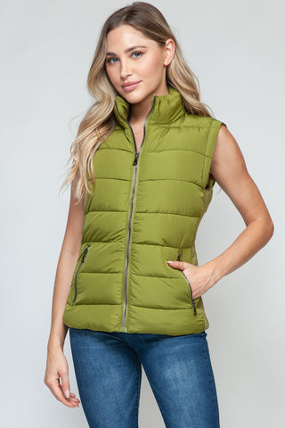 Shop Cardamom Seed Snobbish Zip Up Turtleneck Vest with Pockets - High-Quality U.S. Made Women’s Fashion with Free & Fast Shipping