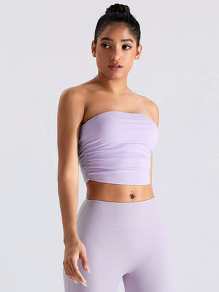 Shop Lavender Ribbed Active Bandeau Top - High-Quality U.S. Made Women’s Fashion with Free & Fast Shipping