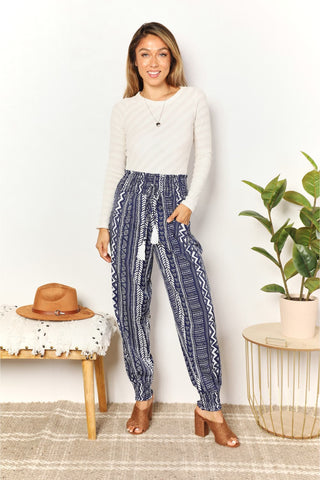 Shop Geometric Print Tassel High-Rise Pants - High-Quality U.S. Made Women’s Fashion with Free & Fast Shipping