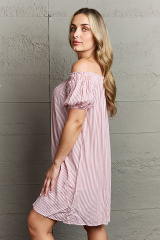 Shop Ninexis Show Compassion Off The Shoulder Mini Dress - High-Quality U.S. Made Women’s Fashion with Free & Fast Shipping