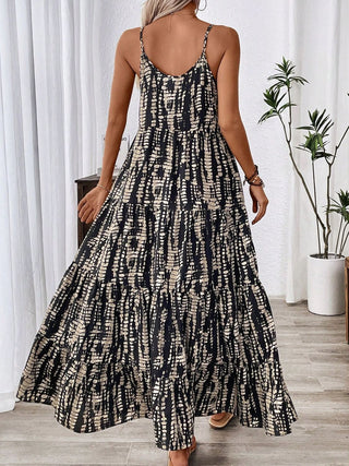 Shop Printed Scoop Neck Maxi Cami Dress - High-Quality U.S. Made Women’s Fashion with Free Fast Shipping