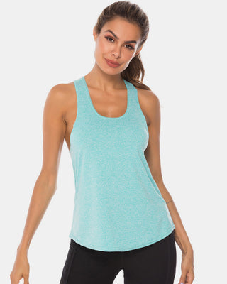 Shop Aqua Full Size Scoop Neck Wide Strap Active Tank - High-Quality U.S. Made Women’s Fashion with Free & Fast Shipping