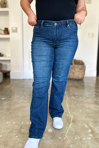 Shop Judy Blue Full Size Tummy Control Straight Jeans - High-Quality U.S. Made Women’s Fashion with Free & Fast Shipping