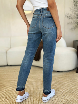 Shop Judy Blue Full Size Mid Rise Rigid Magic Release Hem Jeans - High-Quality U.S. Made Women’s Fashion with Free & Fast Shipping