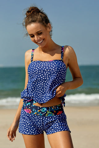 Shop Printed Tied Tankini Set - High-Quality U.S. Made Women’s Fashion with Free & Fast Shipping