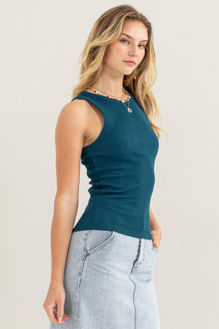 Shop HYFVE Ribbed Round Neck Tank - High-Quality U.S. Made Women’s Fashion with Free & Fast Shipping