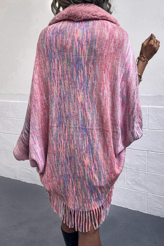 Shop Open Front Fringe Hem Poncho - High-Quality U.S. Made Women’s Fashion with Free & Fast Shipping