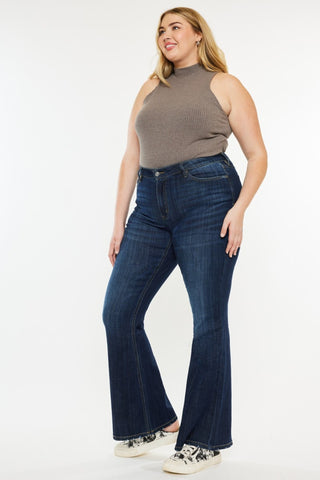 Shop Kancan Full Size Mid Rise Flare Jeans - High-Quality U.S. Made Women’s Fashion with Free & Fast Shipping