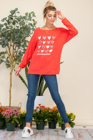 Shop Celeste Full Size Heart Graphic Long Sleeve T-Shirt - High-Quality U.S. Made Women’s Fashion with Free & Fast Shipping