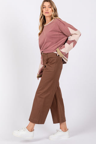 Shop SAGE + FIG Wide Leg Cropped Pants - High-Quality U.S. Made Women’s Fashion with Free & Fast Shipping