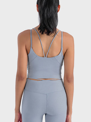 Shop Millennia Double Strap Ribbed Sports Cami - High-Quality U.S. Made Women’s Fashion with Free & Fast Shipping