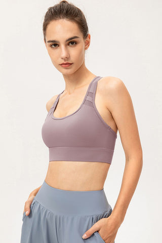 Shop Scoop Neck Long Sports Bra - High-Quality U.S. Made Women’s Fashion with Free & Fast Shipping