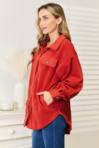 Shop Heimish Cozy Girl Full Size Button Down Shacket - High-Quality U.S. Made Women’s Fashion with Free & Fast Shipping