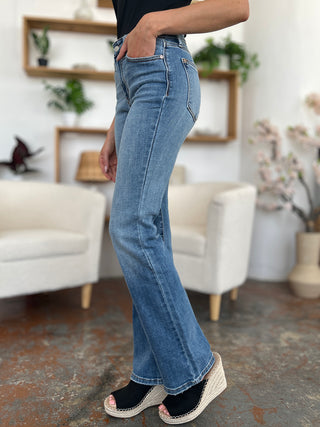 Shop Judy Blue Full Size Mid-Rise Waist Straight Jeans - High-Quality U.S. Made Women’s Fashion with Free & Fast Shipping